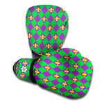 Fleur-De-Lis Mardi Gras Pattern Print Boxing Gloves