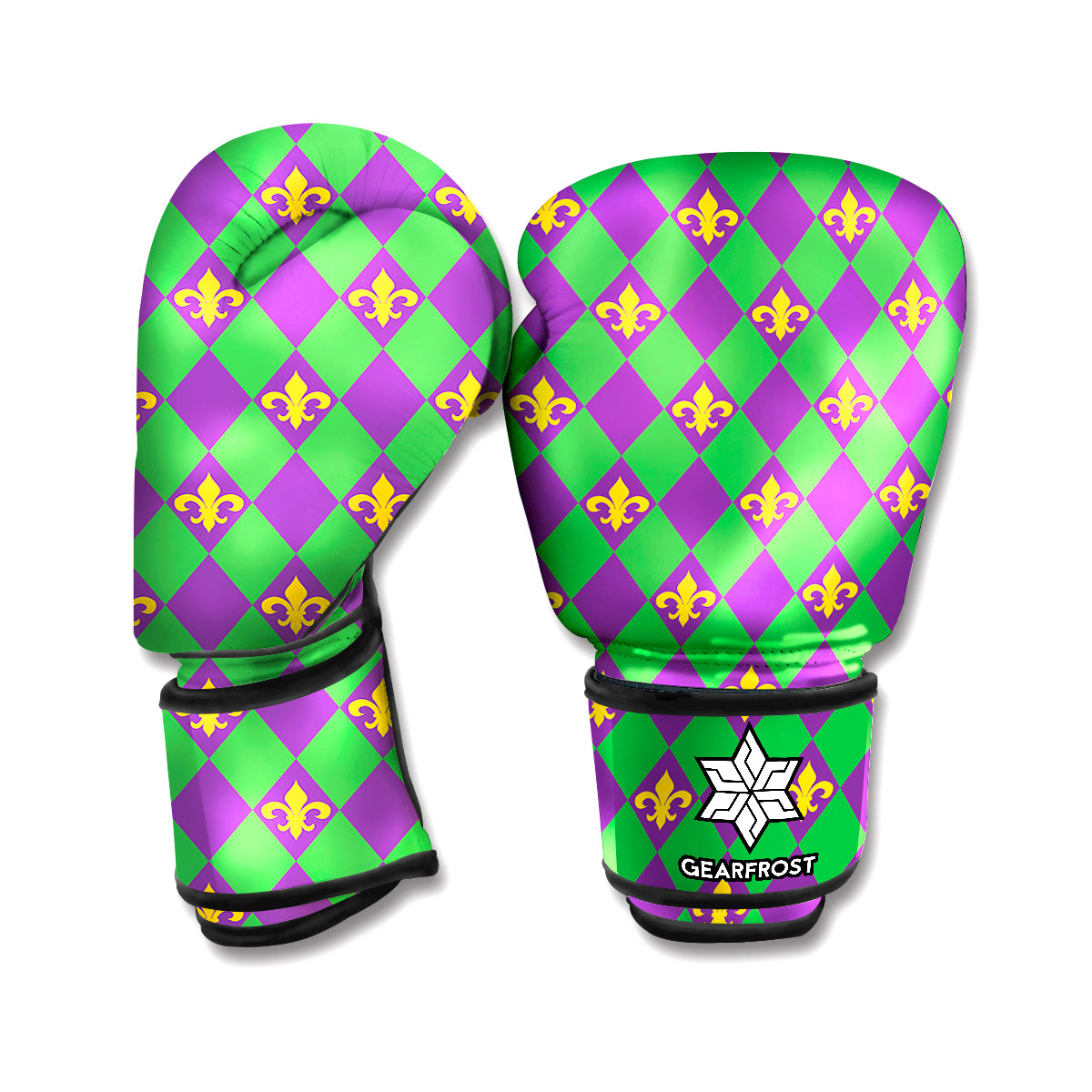 Fleur-De-Lis Mardi Gras Pattern Print Boxing Gloves