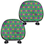 Fleur-De-Lis Mardi Gras Pattern Print Car Headrest Covers
