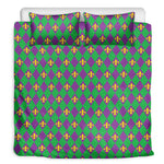 Fleur-De-Lis Mardi Gras Pattern Print Duvet Cover Bedding Set