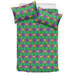 Fleur-De-Lis Mardi Gras Pattern Print Duvet Cover Bedding Set