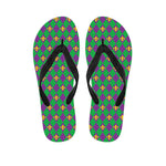 Fleur-De-Lis Mardi Gras Pattern Print Flip Flops