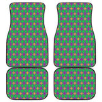 Fleur-De-Lis Mardi Gras Pattern Print Front and Back Car Floor Mats