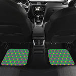 Fleur-De-Lis Mardi Gras Pattern Print Front and Back Car Floor Mats