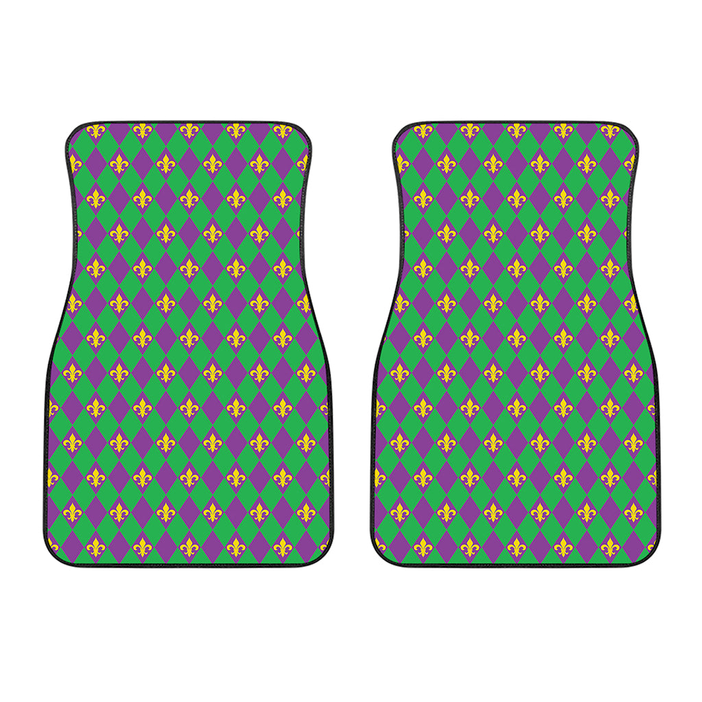 Fleur-De-Lis Mardi Gras Pattern Print Front Car Floor Mats