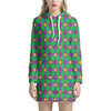 Fleur-De-Lis Mardi Gras Pattern Print Hoodie Dress