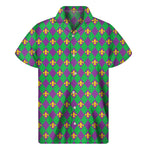 Fleur-De-Lis Mardi Gras Pattern Print Men's Short Sleeve Shirt