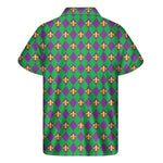Fleur-De-Lis Mardi Gras Pattern Print Men's Short Sleeve Shirt