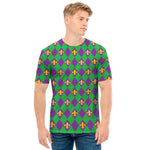 Fleur-De-Lis Mardi Gras Pattern Print Men's T-Shirt