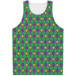 Fleur-De-Lis Mardi Gras Pattern Print Men's Tank Top
