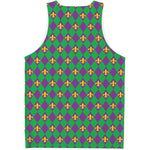 Fleur-De-Lis Mardi Gras Pattern Print Men's Tank Top