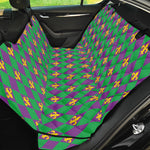 Fleur-De-Lis Mardi Gras Pattern Print Pet Car Back Seat Cover