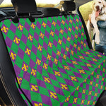 Fleur-De-Lis Mardi Gras Pattern Print Pet Car Back Seat Cover