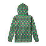 Fleur-De-Lis Mardi Gras Pattern Print Pullover Hoodie