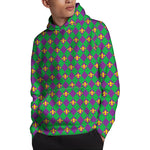 Fleur-De-Lis Mardi Gras Pattern Print Pullover Hoodie