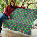 Fleur-De-Lis Mardi Gras Pattern Print Quilt