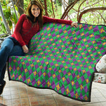 Fleur-De-Lis Mardi Gras Pattern Print Quilt