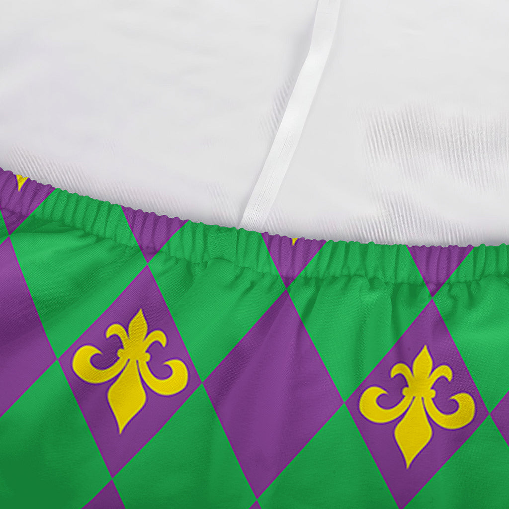 Fleur-De-Lis Mardi Gras Pattern Print Sofa Cover