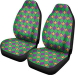 Fleur-De-Lis Mardi Gras Pattern Print Universal Fit Car Seat Covers