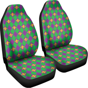 Fleur-De-Lis Mardi Gras Pattern Print Universal Fit Car Seat Covers