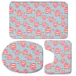 Floral Air Balloon Pattern Print 3 Piece Bath Mat Set