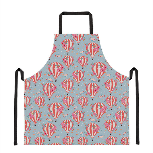 Floral Air Balloon Pattern Print Apron