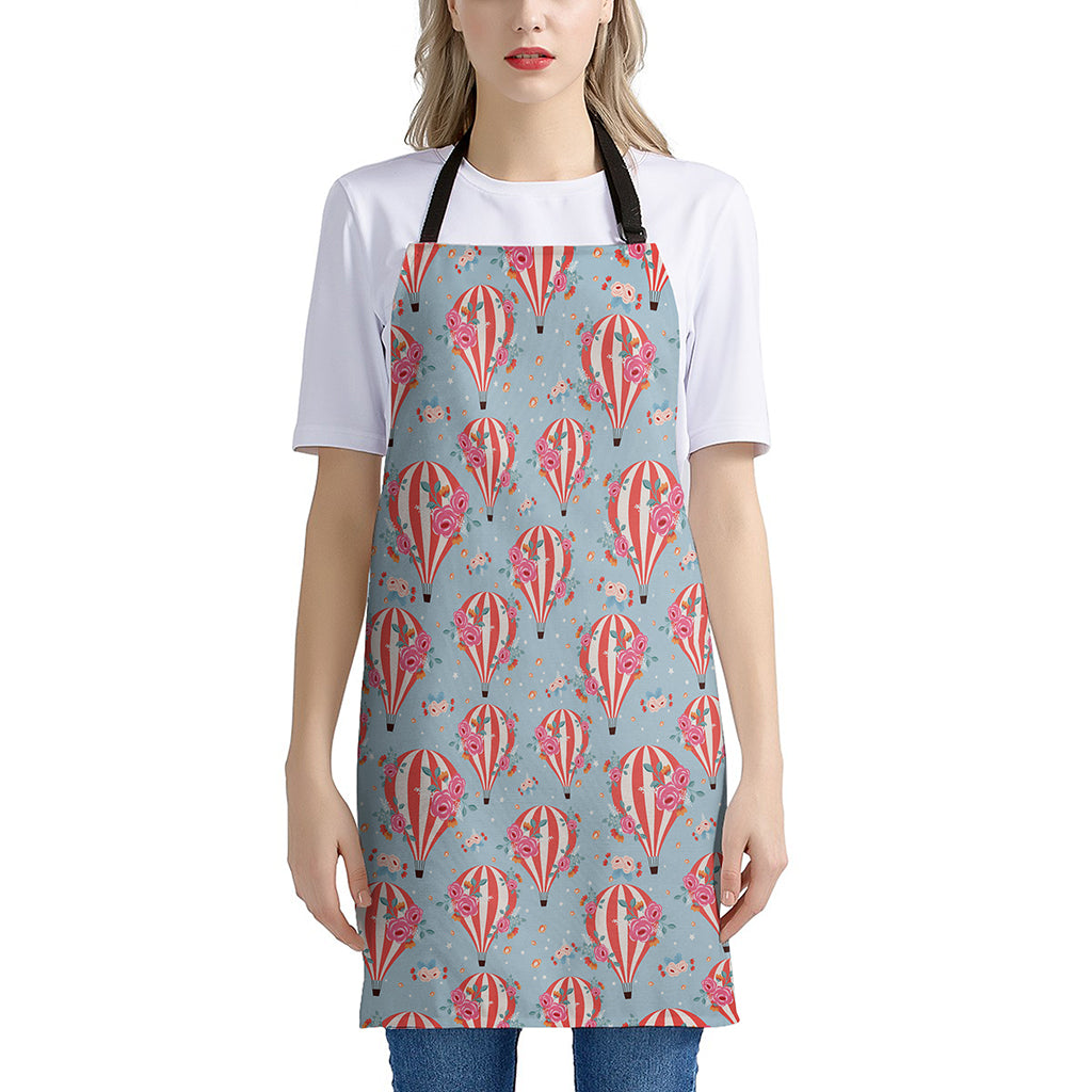 Floral Air Balloon Pattern Print Apron