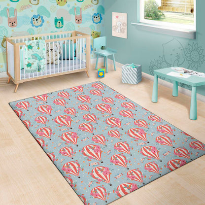 Floral Air Balloon Pattern Print Area Rug