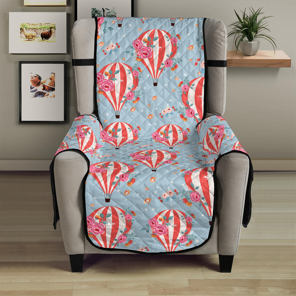 Floral Air Balloon Pattern Print Armchair Protector