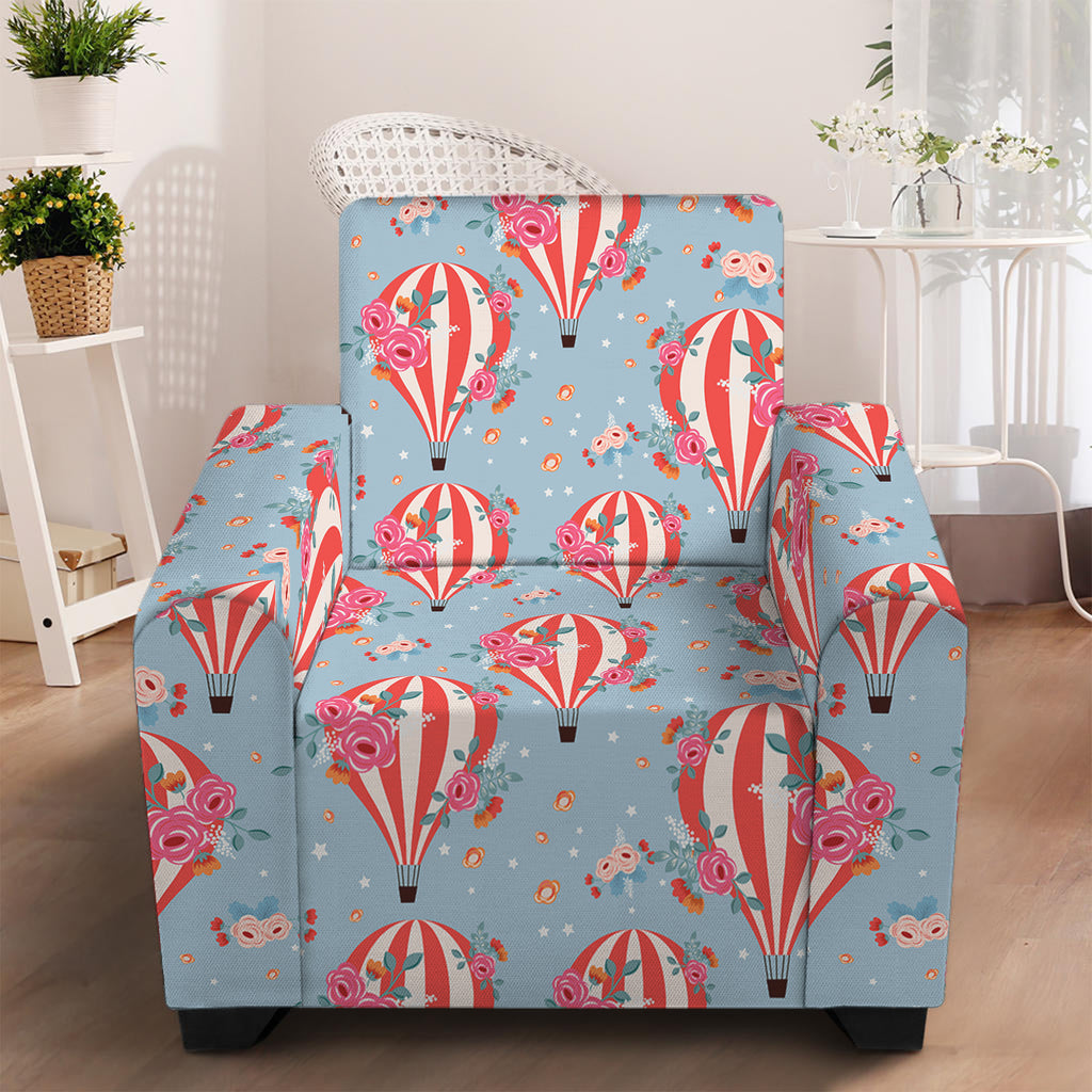 Floral Air Balloon Pattern Print Armchair Slipcover