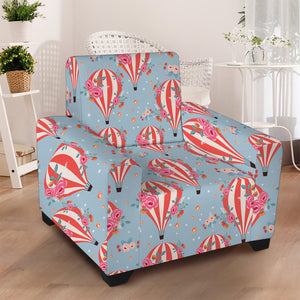 Floral Air Balloon Pattern Print Armchair Slipcover