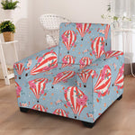 Floral Air Balloon Pattern Print Armchair Slipcover