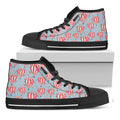 Floral Air Balloon Pattern Print Black High Top Sneakers