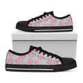 Floral Air Balloon Pattern Print Black Low Top Sneakers