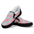 Floral Air Balloon Pattern Print Black Slip On Sneakers
