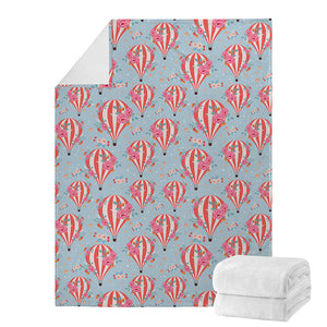 Floral Air Balloon Pattern Print Blanket