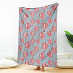 Floral Air Balloon Pattern Print Blanket