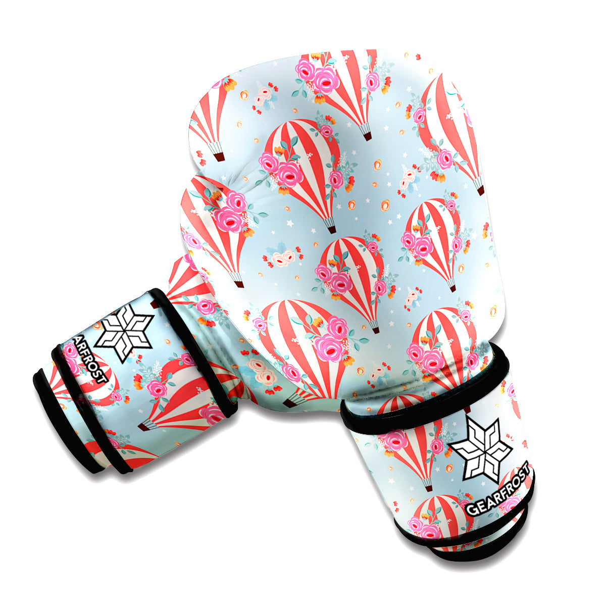 Floral Air Balloon Pattern Print Boxing Gloves