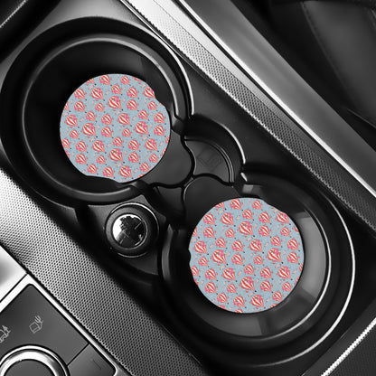 Floral Air Balloon Pattern Print Car Coasters