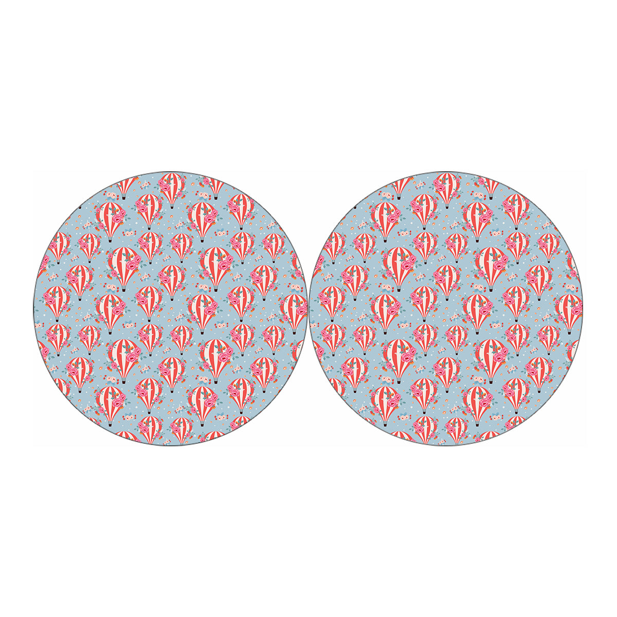 Floral Air Balloon Pattern Print Car Coasters