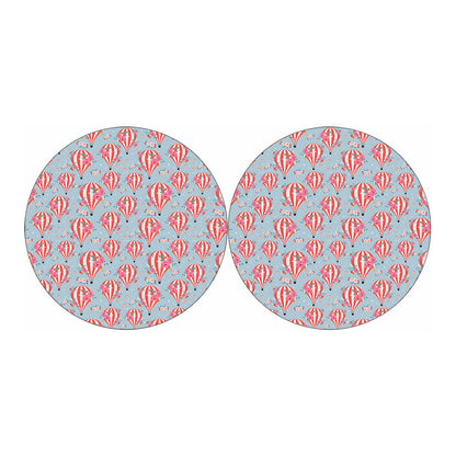 Floral Air Balloon Pattern Print Car Coasters