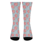 Floral Air Balloon Pattern Print Crew Socks
