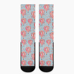 Floral Air Balloon Pattern Print Crew Socks