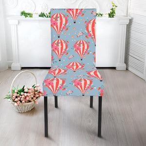 Floral Air Balloon Pattern Print Dining Chair Slipcover