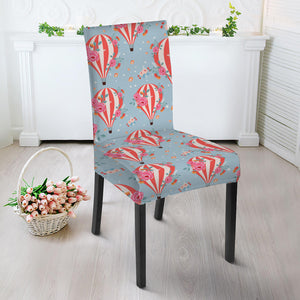 Floral Air Balloon Pattern Print Dining Chair Slipcover