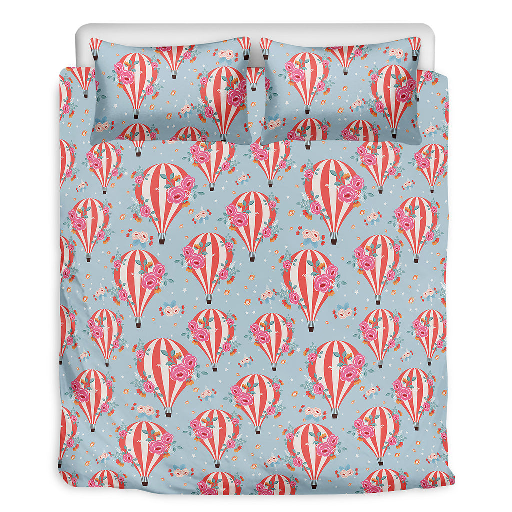 Floral Air Balloon Pattern Print Duvet Cover Bedding Set