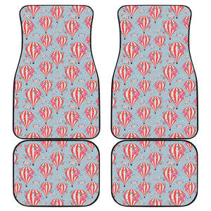 Floral Air Balloon Pattern Print Front and Back Car Floor Mats