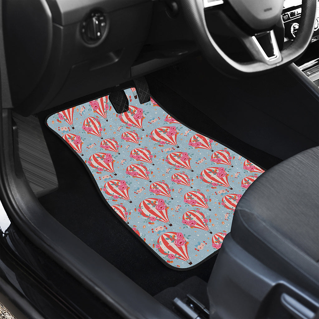 Floral Air Balloon Pattern Print Front and Back Car Floor Mats