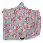 Floral Air Balloon Pattern Print Hooded Blanket