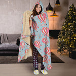 Floral Air Balloon Pattern Print Hooded Blanket